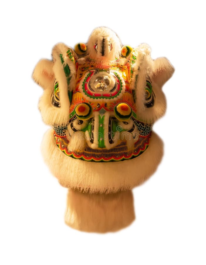Chinesische Löwetanzhauptmaske lokalisiert auf weißem Hintergrund, gelbe chinesische Art lizenzfreie stockbilder Chinesische Löwetanzhauptmaske lokalisiert auf weißem Hintergrund, gelbe chinesische Art lizenzfreie stockbilder