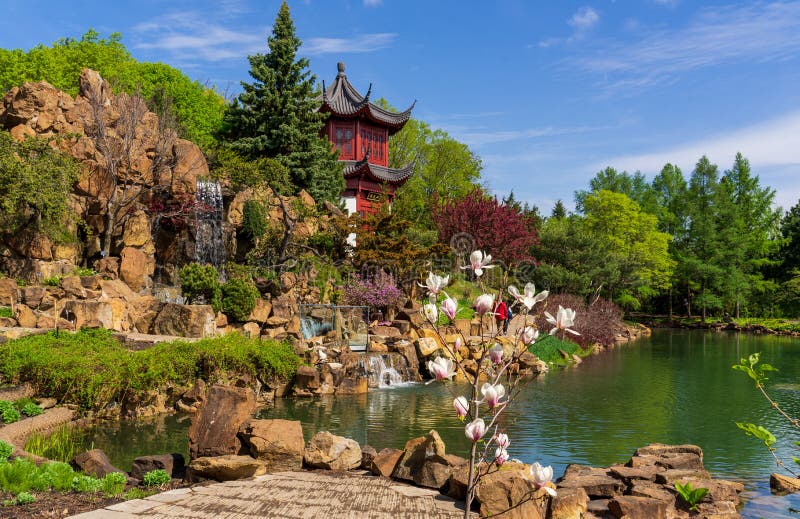 Chinesischer Garten an botanischem Garten Montreals