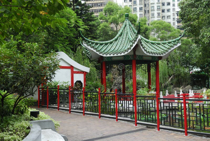 Chinesischer GartenPavillion Stockbild Bild von spaziergang