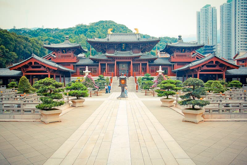 Chinesischer Tempel in Hong Kong Redaktionelles Stockfotografie Bild