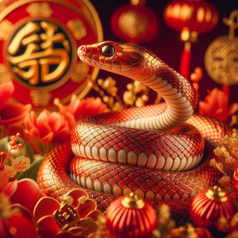 2025 Chinesisches Jahr Der Schlange Stock Abbildung Illustration