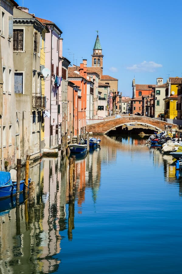 Chioggia, Town In Venetian Lagoon, Water Canal And Boats Stock Image ...