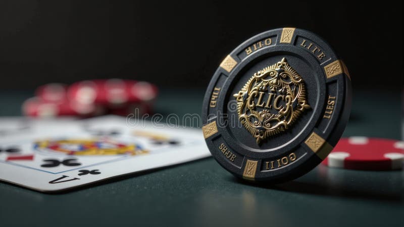 Chip De Cazino Și Card De Joc De Închidere stock illustration