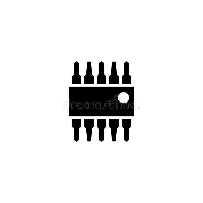 Chip Flat Vector Icon stock de ilustración Chip Flat Vector Icon stock de ilustración