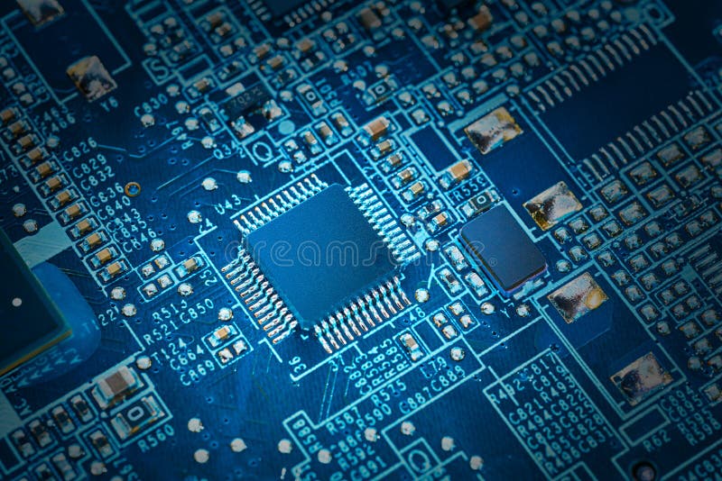Chip on the motherboard stock image. Image of microelectronic 172635439