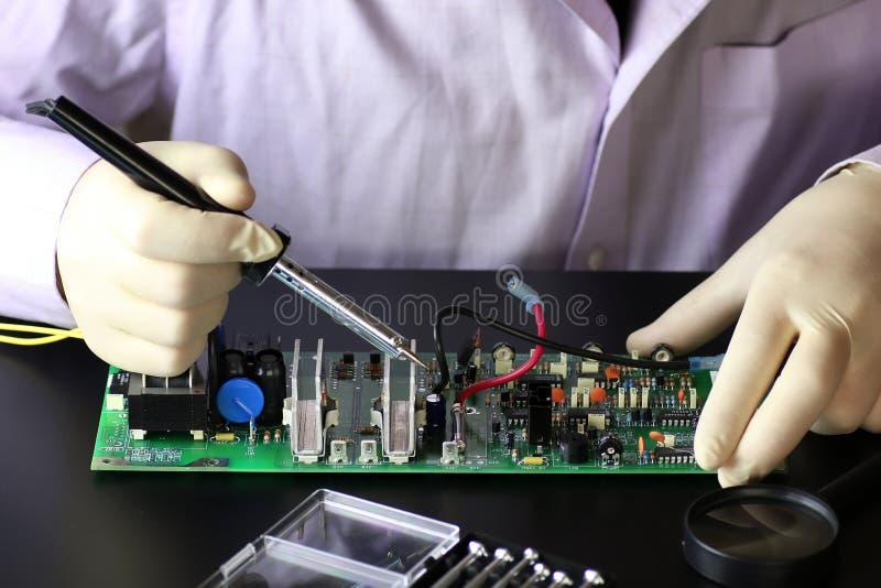 Chip soldering man hands stock image. Image of hand, maintenance 89483943