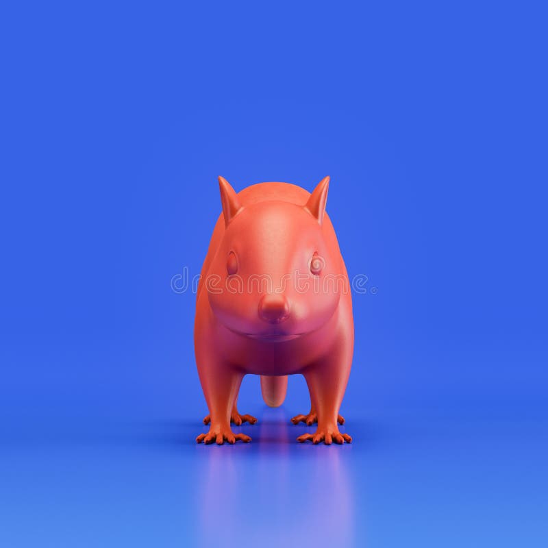 Chipmunk Monochrome Single Color Animal. Red Color Single Animal from