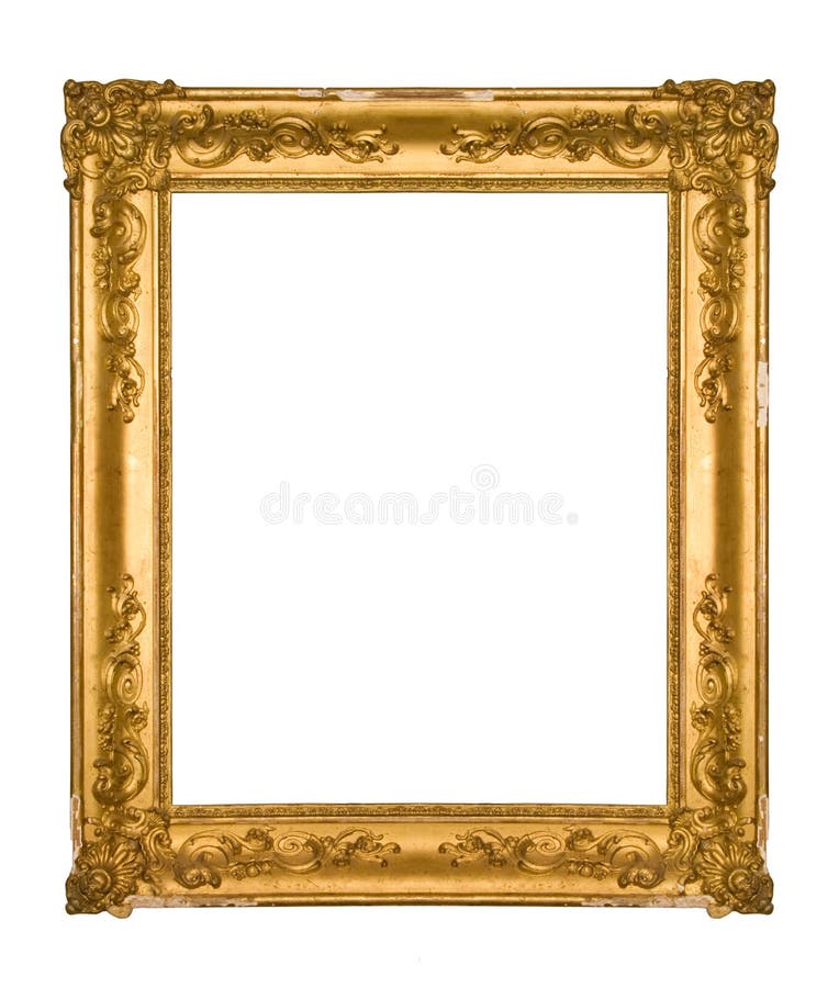 Chipped vintage gold ornate frame