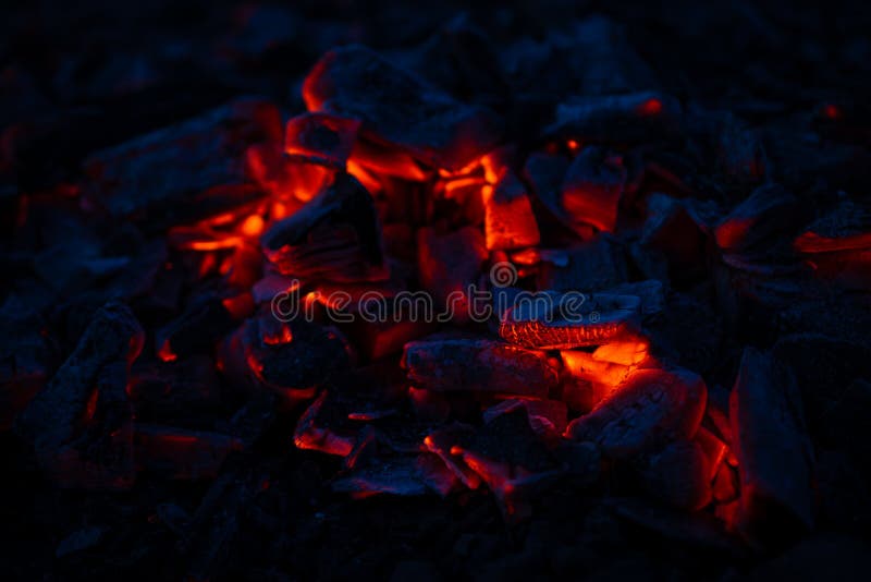 Chips of Charcoal in Which a Fire Flares Up Stock Image Image of heat, dark 244683037