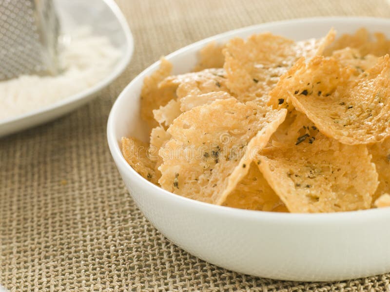 Chips de parmesan images stock Chips de parmesan images stock