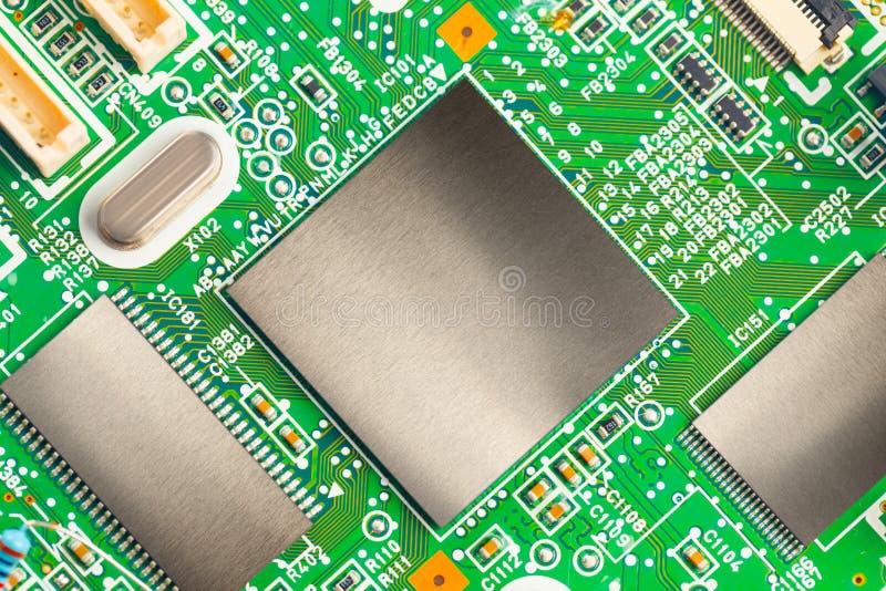 Chips on a Electronics Printed Board Stock Photo Image of chip