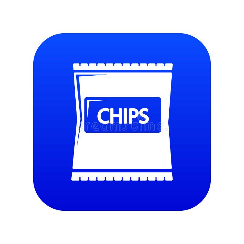 Chips icon blue vector stock vector. Illustration of calories 149998981