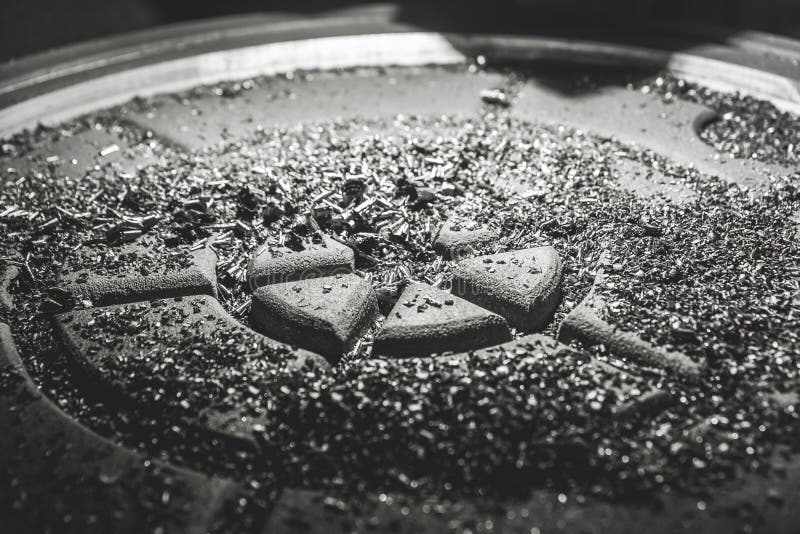 Chips after Processing the Cast Iron Hatch on the Carousel Machine in