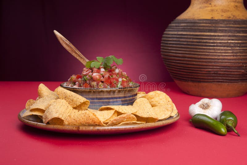 Chips and salsa. stock photo. Image of munchies, tomato 37549822