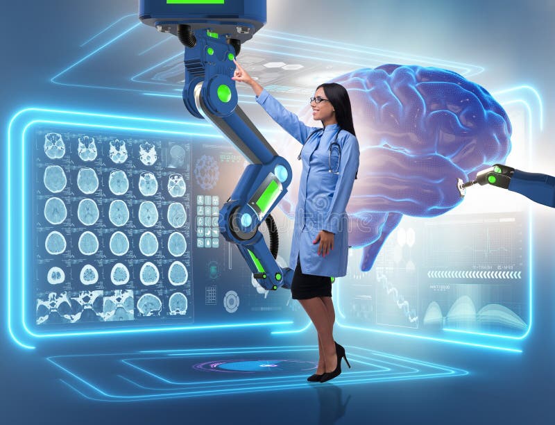 Chirurgie cérébrale effectuée par bras robotique