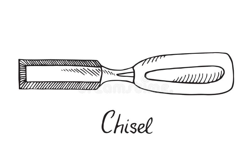 Chisel, Hand Drawn Doodle Sketch Stock Vector - Illustration of home