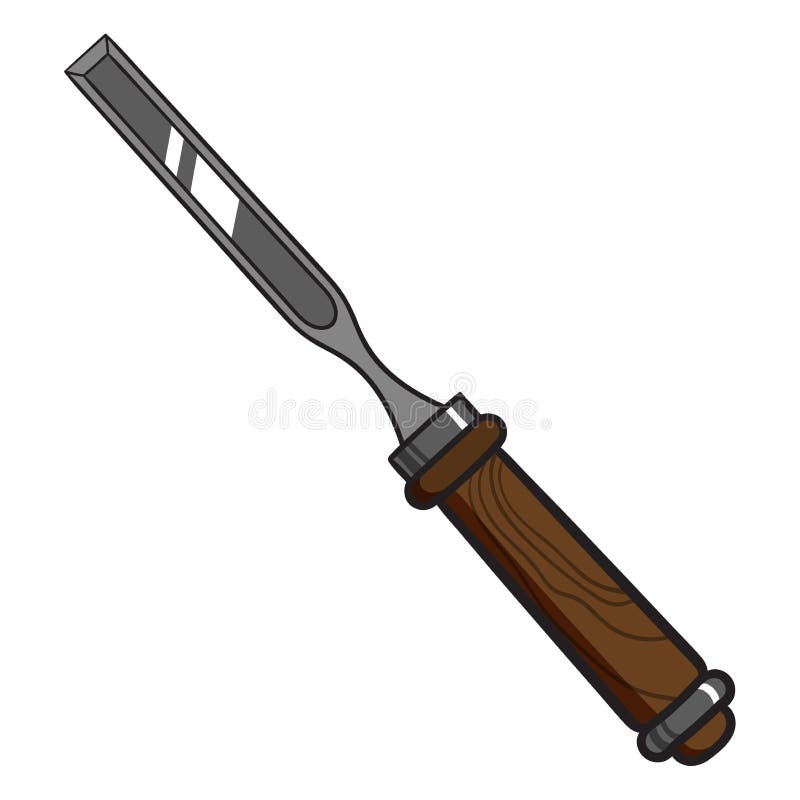 Chisel Isolated On White stock vector. Illustration of instrument