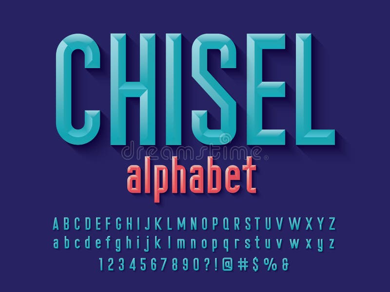 Chisel font stock vector. Illustration of retro, letter 153342580