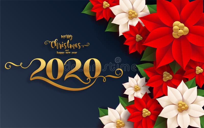 Merry Christmas Greetings And Happy New Year 2020 Stock Vector - Illustration of beautiful