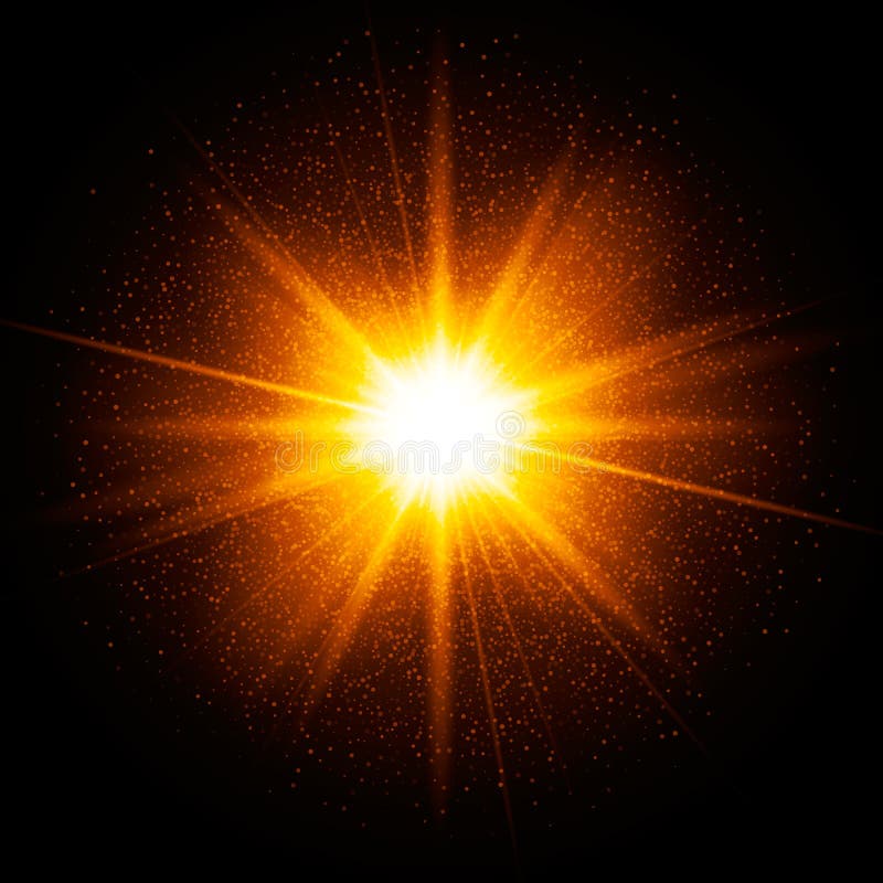 Chispa amarilla Explosión de la estrella con las chispas Las partículas del brillo del oro, sacan el polvo de efecto luminoso del ilustración del vector Chispa amarilla Explosión de la estrella con las chispas Las partículas del brillo del oro, sacan el polvo de efecto luminoso del ilustración del vector