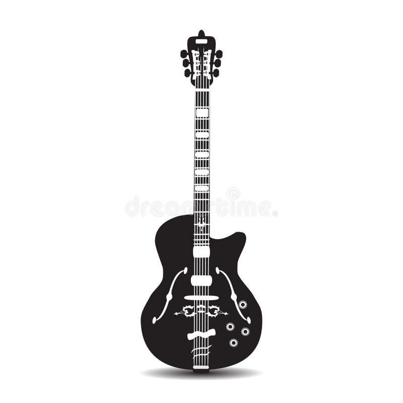 Chitarra elettrica, illustrazione di vettore nello stile piano royalty illustrazione gratis Chitarra elettrica, illustrazione di vettore nello stile piano royalty illustrazione gratis