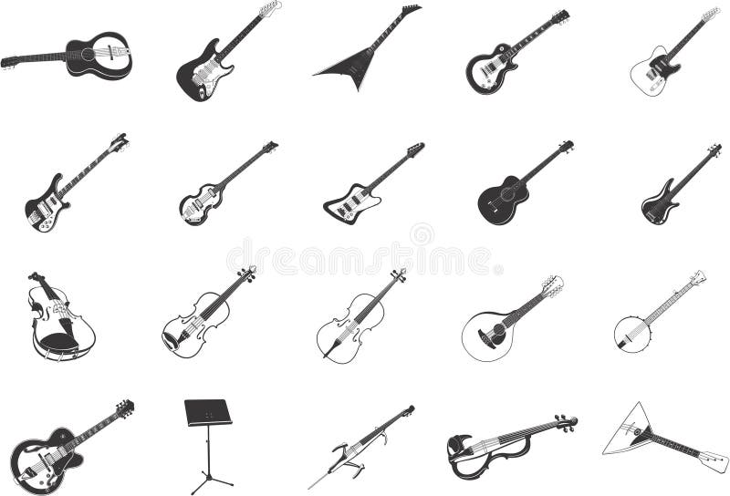 Chitarre & strumenti musicali illustrazione vettoriale