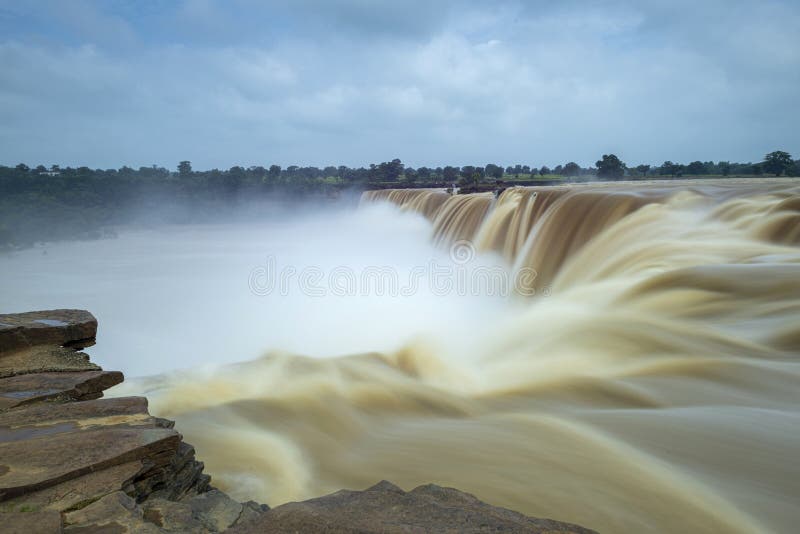 Chitrakote Falls height about 29 metres. It is the widest fall in India. Jagdalpur