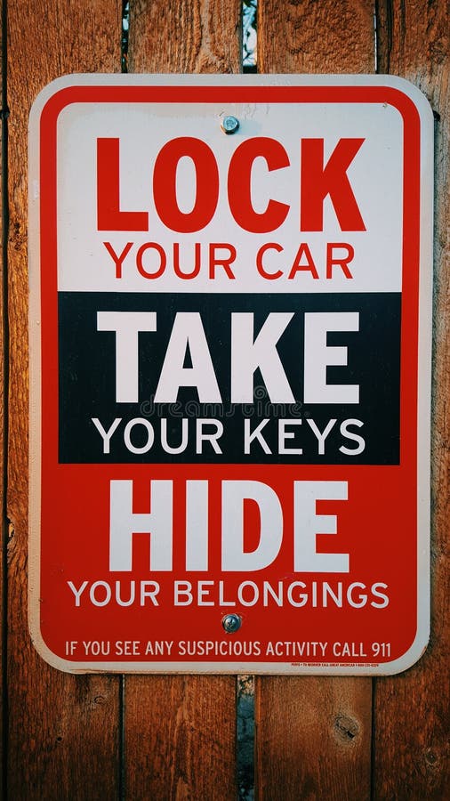 Chiuda il vostro automobilistico a chiave prendono il vostro segno di chiavi dell'automobile