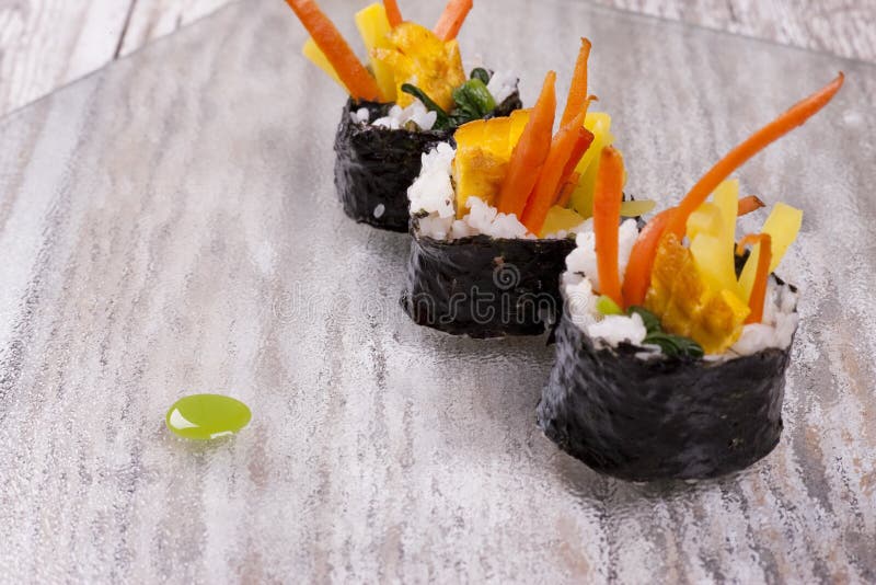 Chiuda su dei sushi coreani immagine stock Chiuda su dei sushi coreani immagine stock