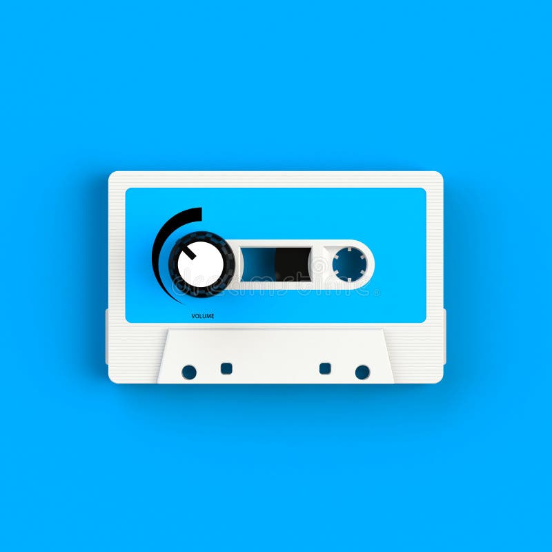 Chiuda su della cassetta di cassetta audio d'annata con l'illustrazione di concetto della manopola del volume su fondo blu royalty illustrazione gratis Chiuda su della cassetta di cassetta audio d'annata con l'illustrazione di concetto della manopola del volume su fondo blu royalty illustrazione gratis