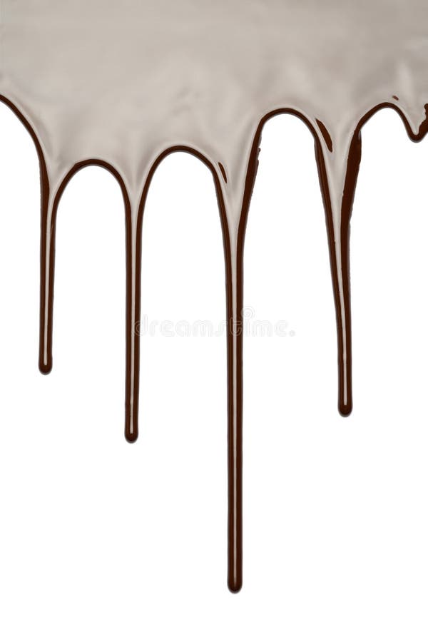 Chiuda su di cioccolato o di sciroppo fuso su fondo bianco con il percorso di ritaglio fotografia stock Chiuda su di cioccolato o di sciroppo fuso su fondo bianco con il percorso di ritaglio fotografia stock