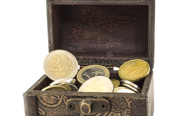 Chiuda sul petto con euro valuta fotografia stock Chiuda sul petto con euro valuta fotografia stock