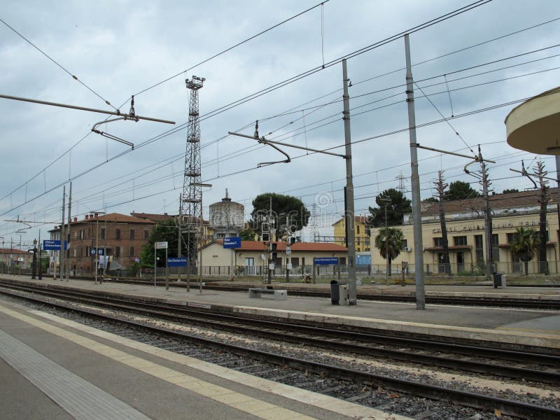 Chiusi, Italy Train Platform and Station stock photo Chiusi, Italy Train Platform and Station stock photo