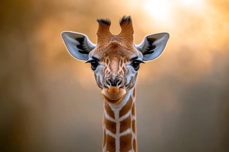 Chiusura del viso della giraffa adorabile su fondo sfuocato royalty illustrazione gratis
