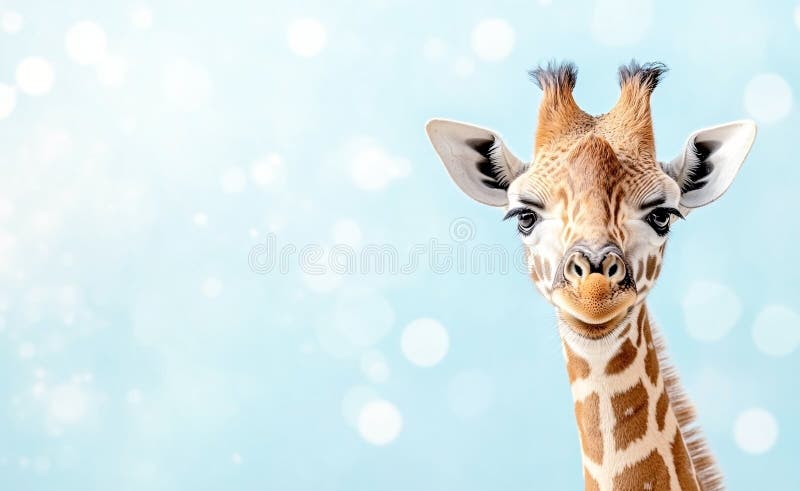 Chiusura del viso della giraffa adorabile su fondo sfuocato illustrazione vettoriale