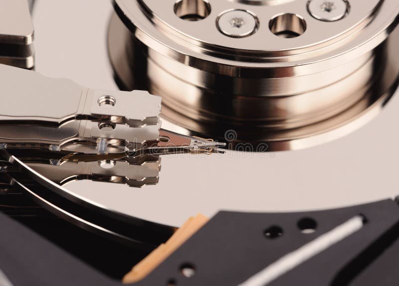 chiusura dell'unità disco rigido aperta fotografie stock chiusura dell'unità disco rigido aperta fotografie stock