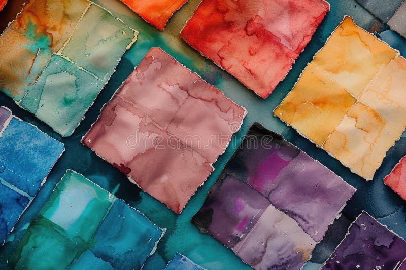 Chiusura dettagliata dei colori dell'acquerello ideale per progetti artistici. Generato dall'AI