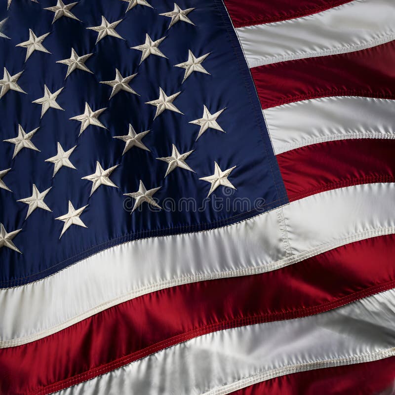 Chiusura dettagliata di un progetto di bandiera americana intricato e vibrante che evoca orgoglio e patriottismo royalty illustrazione gratis