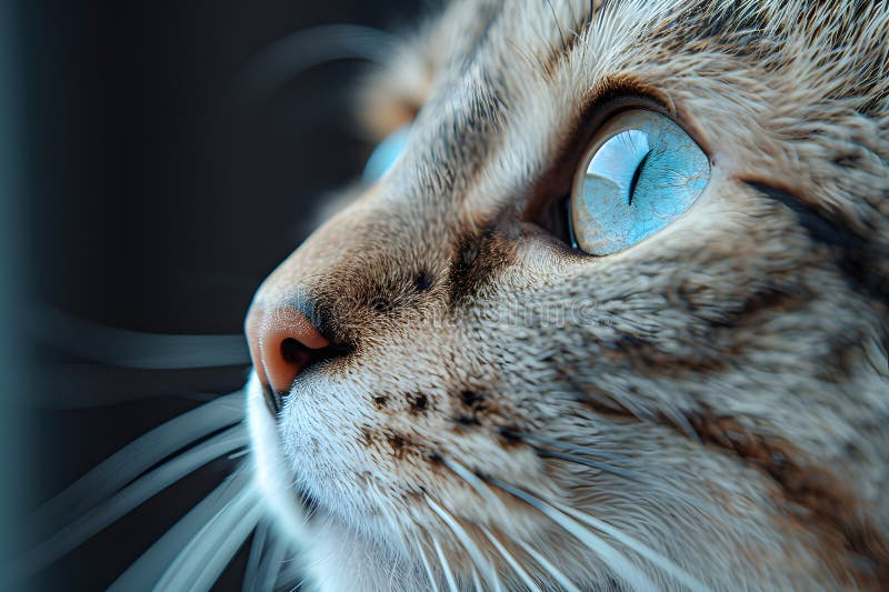 Chiusura di un gatto con occhi blu illustrazione di stock