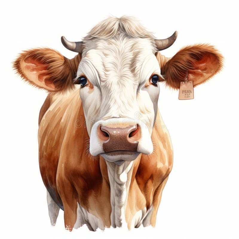 Chiusura iperrealistica delle vacche su fondo bianco illustrazione vettoriale