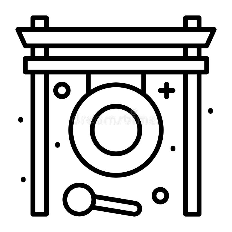 Chińska ikona wektora gong w nowoczesnym i modnym stylu ilustracji