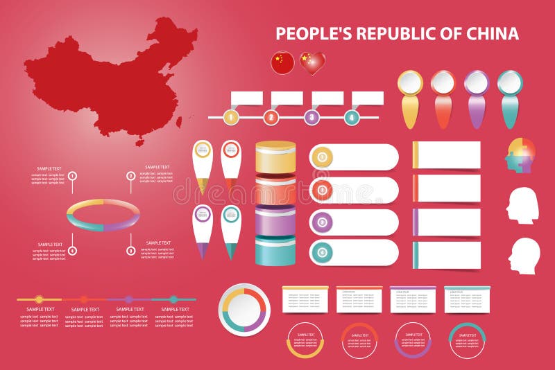 Chiński infographic dla ekonomicznego, demograficznego i innego presenta, royalty ilustracja Chiński infographic dla ekonomicznego, demograficznego i innego presenta, royalty ilustracja