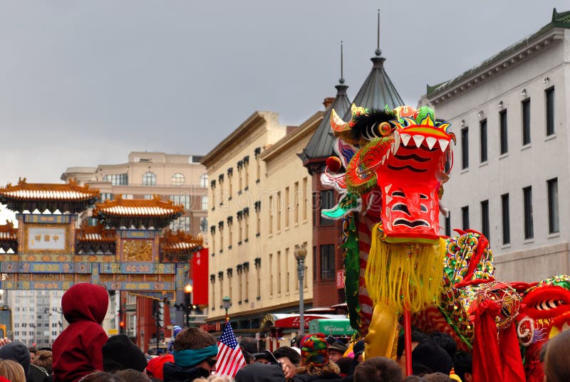 This is a photo of the Chinese New Year Parade taken place in Washington, DC's Chinatown. This is a photo of the Chinese New Year Parade taken place in Washington, DC's Chinatown.