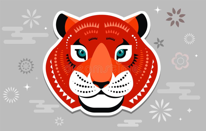 Chiński nowy rok 2022 rok tygrysa chiński symbol zodiaku księżyc nowy rok koncepcja nowoczesny projekt tła ilustracji
