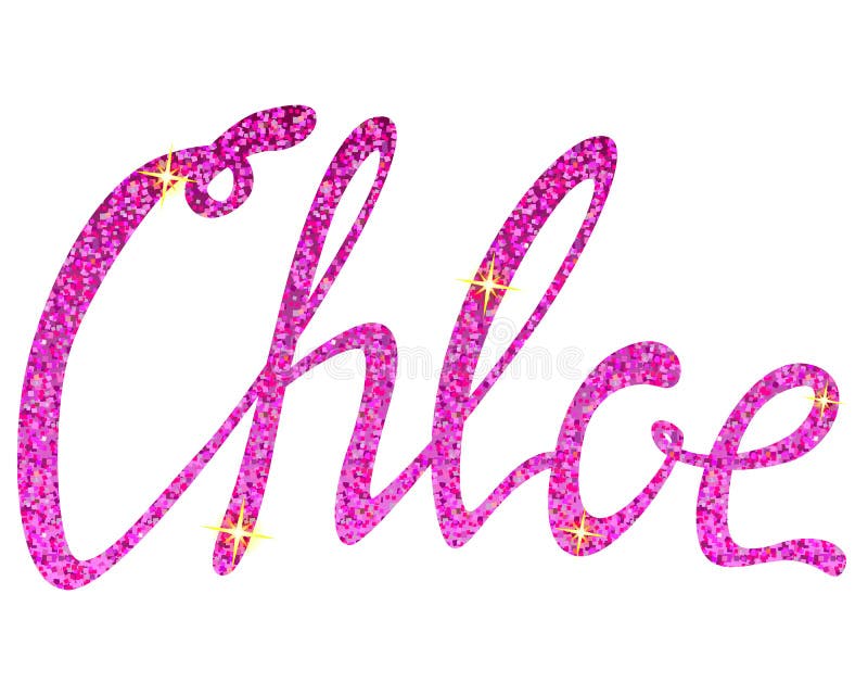 name Chloe in various Retro graphic design elements, set of vector