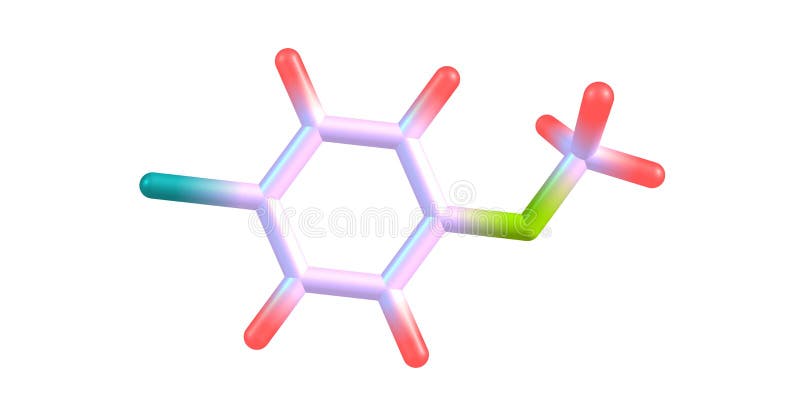 4-chloroanisole molecular structure isolated on white vector illustration