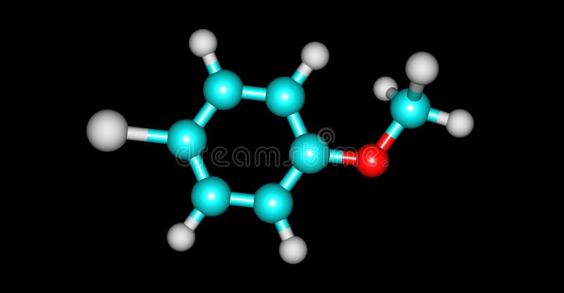4-chloroanisole molecular structure isolated on white vector illustration