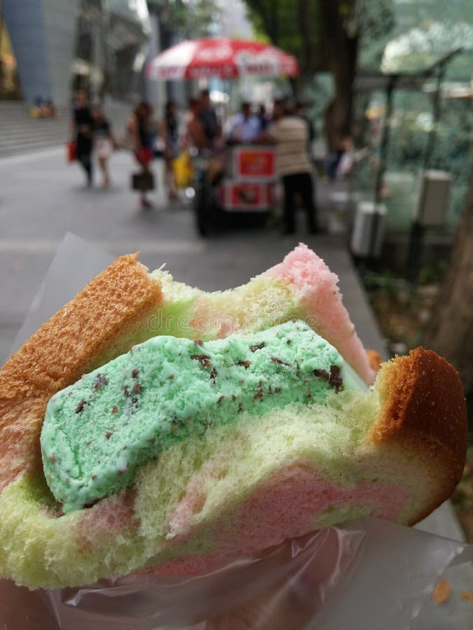 Choco mint ice cream bread stock image. Image of mint 57628405