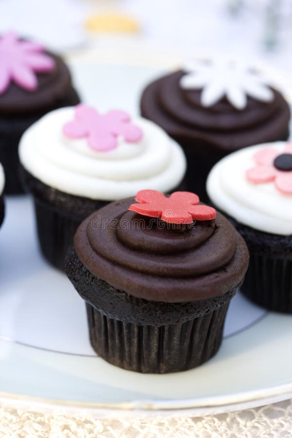 Chocolade Cupcakes royalty-vrije stock foto's Chocolade Cupcakes royalty-vrije stock foto's