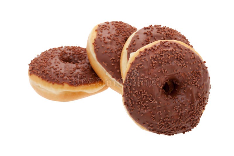 Chocolade verglaasde doughnut royalty-vrije stock fotografie